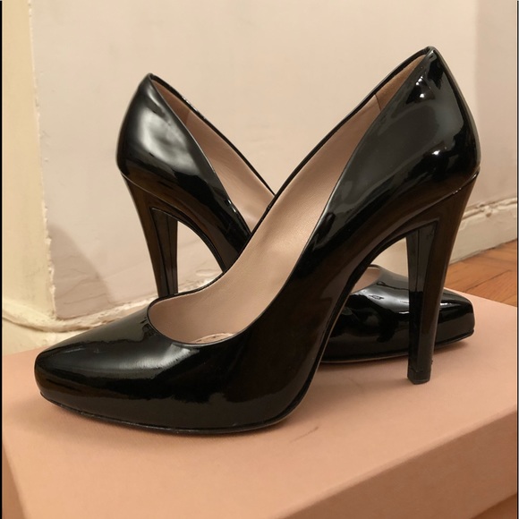 Miu Miu Shoes - Miu Miu Patent Leather Black Pumps